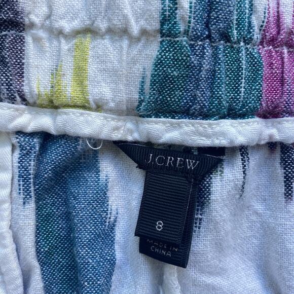 J. CREW Southwestern Linen Blend Short Womens Sz 8 Festival Boho - Picture 2 of 6